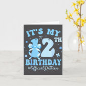 Carte It's My 12th Birthday Girl Coquette Bow Blue 12 Ye (Fleur jaune)