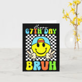 Carte It's My 67th Day Of School Bruh Six Seven Meme Boy (Fleur jaune)