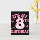 Carte It's My 8th Birthday Nk Coquette Bow 8 Year Old Bi (Fleur jaune)