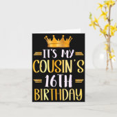 Carte It's My Cousin's 16th Birthday Happy 16 Years Old  (Fleur jaune)