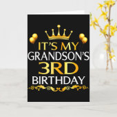 Carte Its My Grandsons 3rd Birthday Happy Birthday 3 Yea (Fleur jaune)