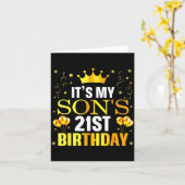 Carte It's My Son's 21st Birthday Happy Birthday 21 Year (Fleur jaune)
