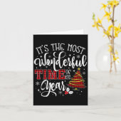 Carte Its The Most Wonderful Time Of The Year Red Plaid (Fleur jaune)