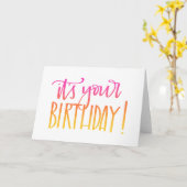 Carte It's Your Birthday! Calligraphy Birthday Card (Fleur jaune)
