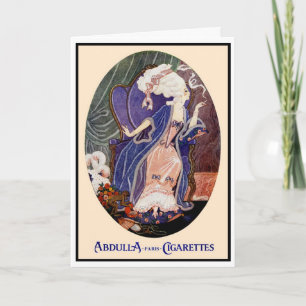 Carte "I'VE BEEN TERRIBLY BUSY" Art DECO DIVA GREETING