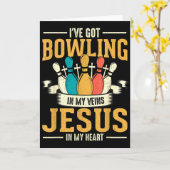 Carte I've Got Bowling In My Veins Jesus In My Heart (Fleur jaune)