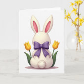 Carte Ivory Bunny Spring Bow Card (Fleur jaune)