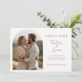 Carte Ivory | Elegant Floral Script Arch Wedding (Debout devant)