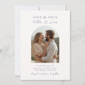 Carte Ivory | Elegant Script Arch Wedding Save the Date (Devant)