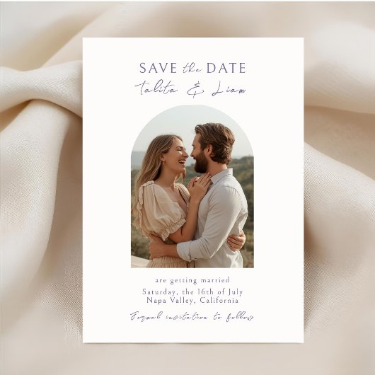 Carte Ivory | Elegant Script Arch Wedding Save the Date