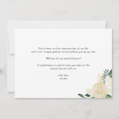 Carte Ivory Floral Garland Serez-vous ma servante d'honn (Dos)