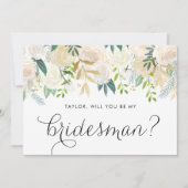 Carte Ivory Floral Garland Serez-Vous Mon Époux (Devant)