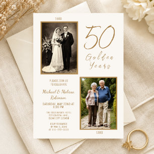 Carte Ivory Gold 50 Années d'Or Photo Anniversaire