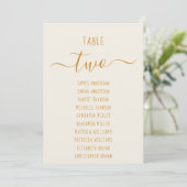 Carte Ivory Gold Modern Script Simple Seating Chart Card (Debout devant)