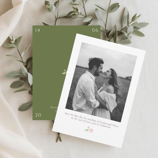 Carte Ivory & Green | Chic Floral Wedding Save the Date