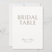Carte Ivory | Mariage Panneau de Table 'Table de Mariée' (Dos)