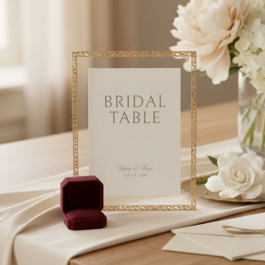 Carte Ivory | Mariage Panneau de Table 'Table de Mariée'