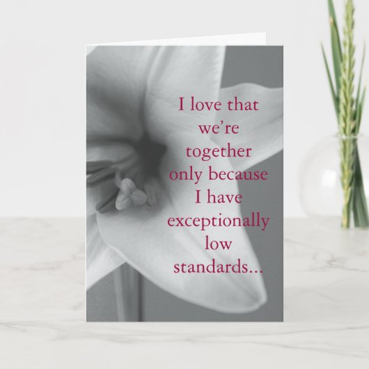 Carte J’adore que nous ne soyons ensemble que parce que. (Devant)