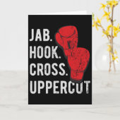 Carte Jab, Hook, Cross, Uppercut - Kickboxing et Boxe (Fleur jaune)