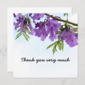 Carte Jacaranda fleurs violettes fleurissant sur l'arbre (Devant / Derrière)