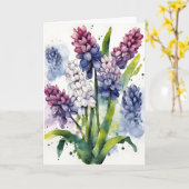 Carte Jacinthe - Fleurs aquarelle (Fleur jaune)