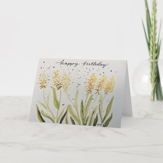 Carte Jacinthe jaune Anniversaire (Devant)