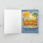 Carte "Jack effrayé" Plaisanterie pour enfants Halloween (Intérieur)