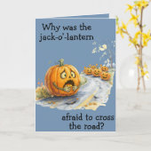 Carte "Jack effrayé" Plaisanterie pour enfants Halloween (Fleur jaune)