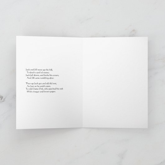 Carte Jack et Jill montèrent la colline Nursery Rhyme (Intérieur)