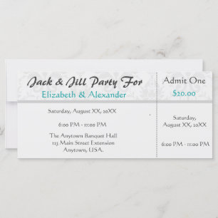 Carte Jack et Jill Shower Ticket Style Party