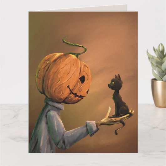 Carte Jack le chat citrouille (Petite plante)