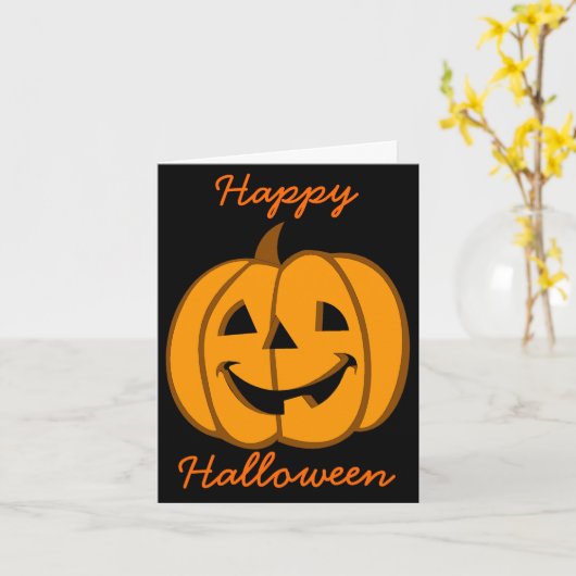 Carte Jack-o'-lantern 3 de Halloween (Fleur jaune)