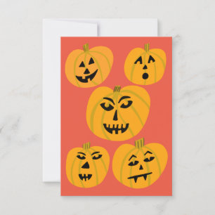 Carte Jack-O-Lantern Citrouille d'Halloween