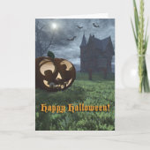 Carte Jack-O-Lantern et Haunted House Halloween (Devant)