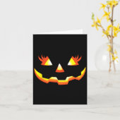 Carte Jack-o'-lantern Face Citrouille Eyelashes Hallowee (Fleur jaune)