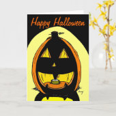 Carte Jack o' Lantern "Happy Halloween" (Fleur jaune)