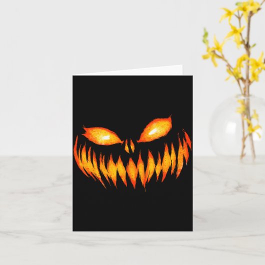 Carte Jack O Lantern Y Carved Pumpkin Face Halloween Cos (Fleur jaune)