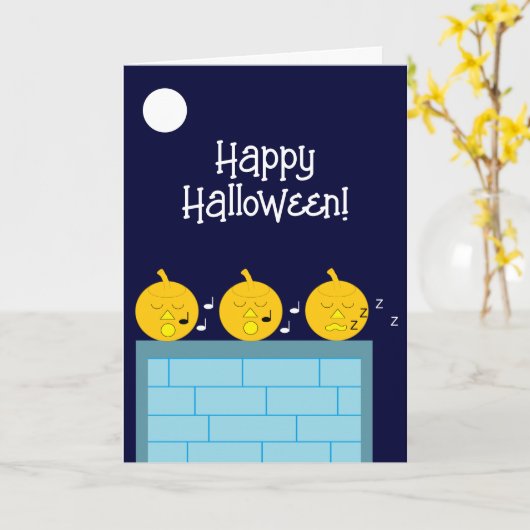 Carte Jack-o-Lanterns de Whimsy : Halloween vierge (Fleur jaune)