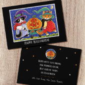 Carte Jack O'Lantern Halloween Chat plat