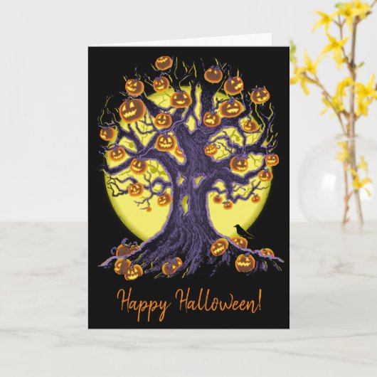 Carte Jack O'Lantern Tree (Fleur jaune)