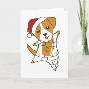 Carte Jack Russel Chien de Noël Animaux d'hiver Chiens
