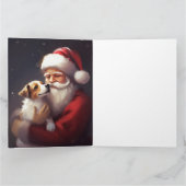 Carte Jack Russell Avec Noël Festif Du Père Noël (Intérieur)