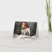 Carte Jack Russell Chien à Noël de neige (Devant)