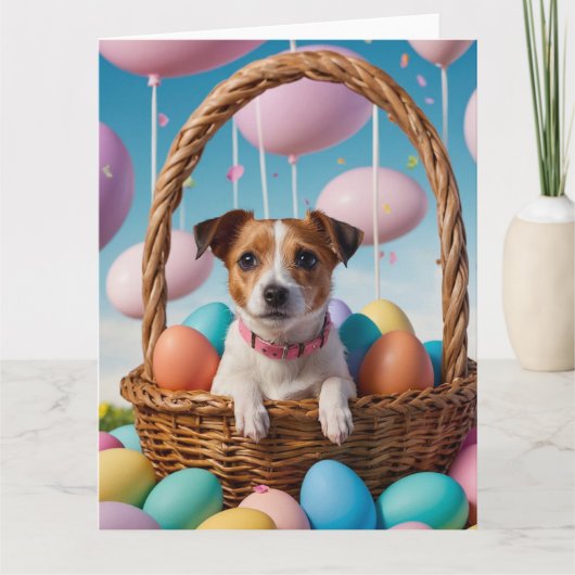 Carte Jack Russell Easter Eggs (Devant)