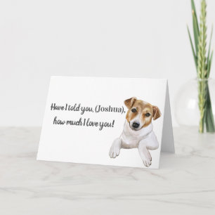 Carte Jack Russell, je t'aime, salutation