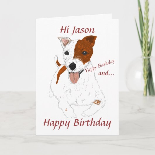 Carte Jack Russell Terrier ajouter nom front (Devant)