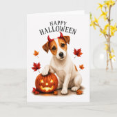 Carte Jack Russell Terrier Diable Chien (Fleur jaune)