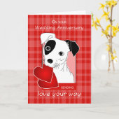 Carte Jack Russell Terrier Dog, l'anniversaire du Mariag (Fleur jaune)