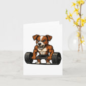 Carte Jack Russell Terrier Poids Bodybuilder Travail (Fleur jaune)