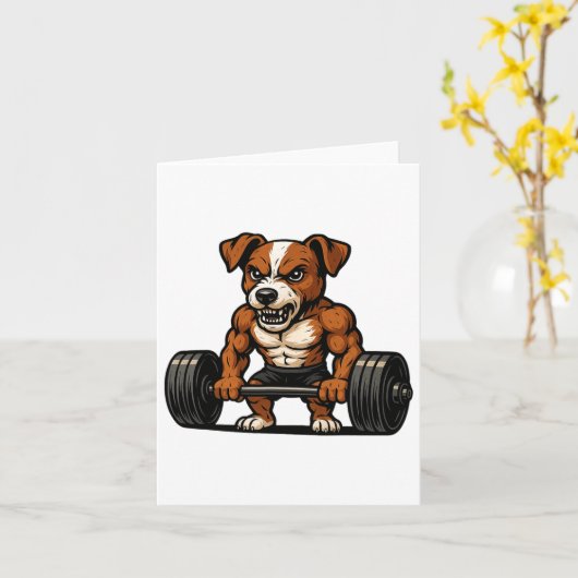 Carte Jack Russell Terrier Poids Bodybuilder Travail (Fleur jaune)